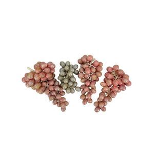 VTG Pearl Pink Gray Faux Grapes Grape Bunches Home Decor Lot of 4